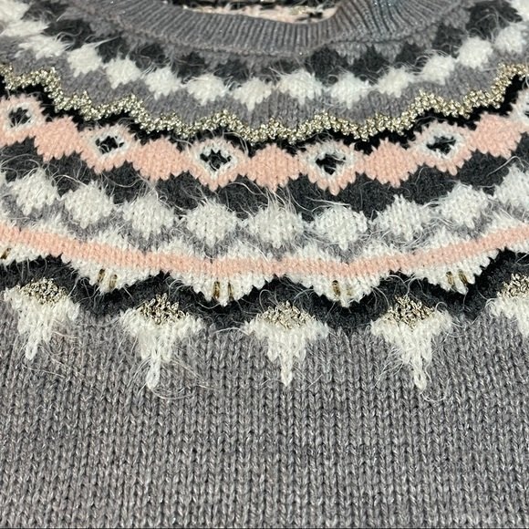 Fair Isle Motherhood Maternity Long Sleeves round Neck Women's Sweater Size S - Picture 3 of 7